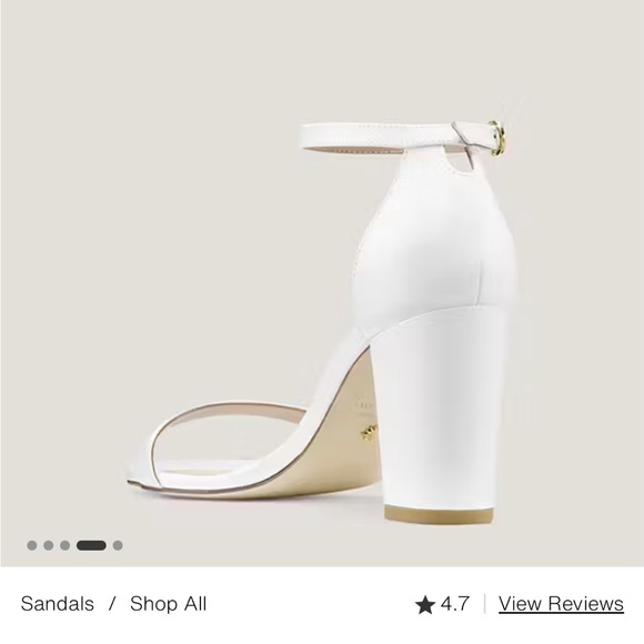 Stuart Weitzman NearlyNude white sandals in excellent condition (size 9) - Picture 8 of 8
